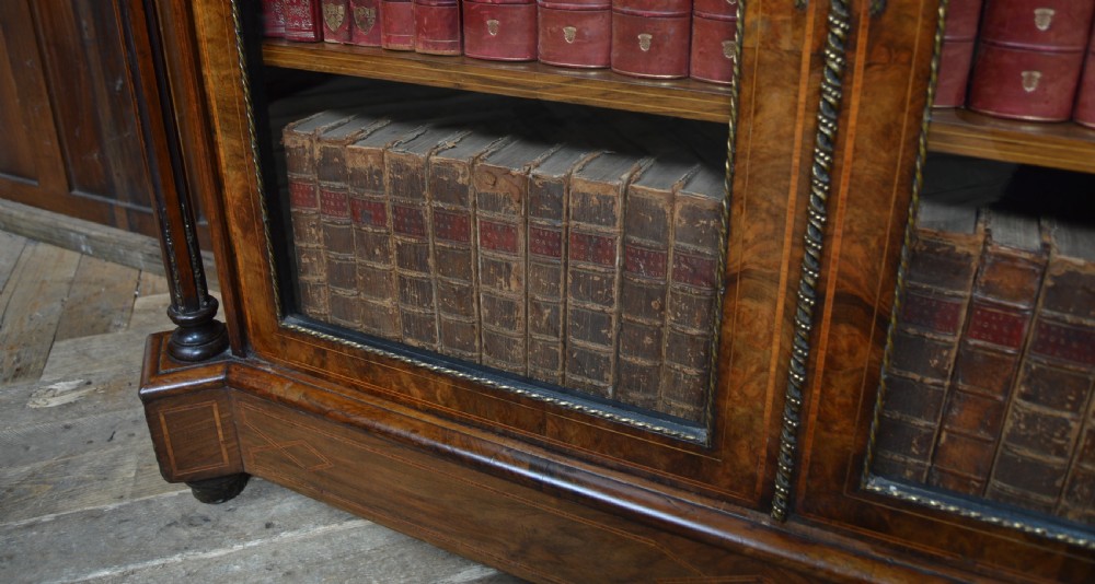 Victorian Walnut Bookcase / Display Cabinet View XXIII