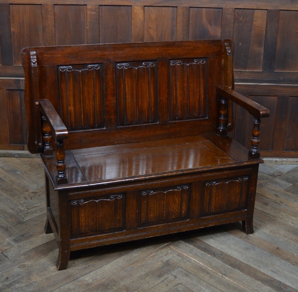 Edwardian Monk’s bench / hall seat / settle