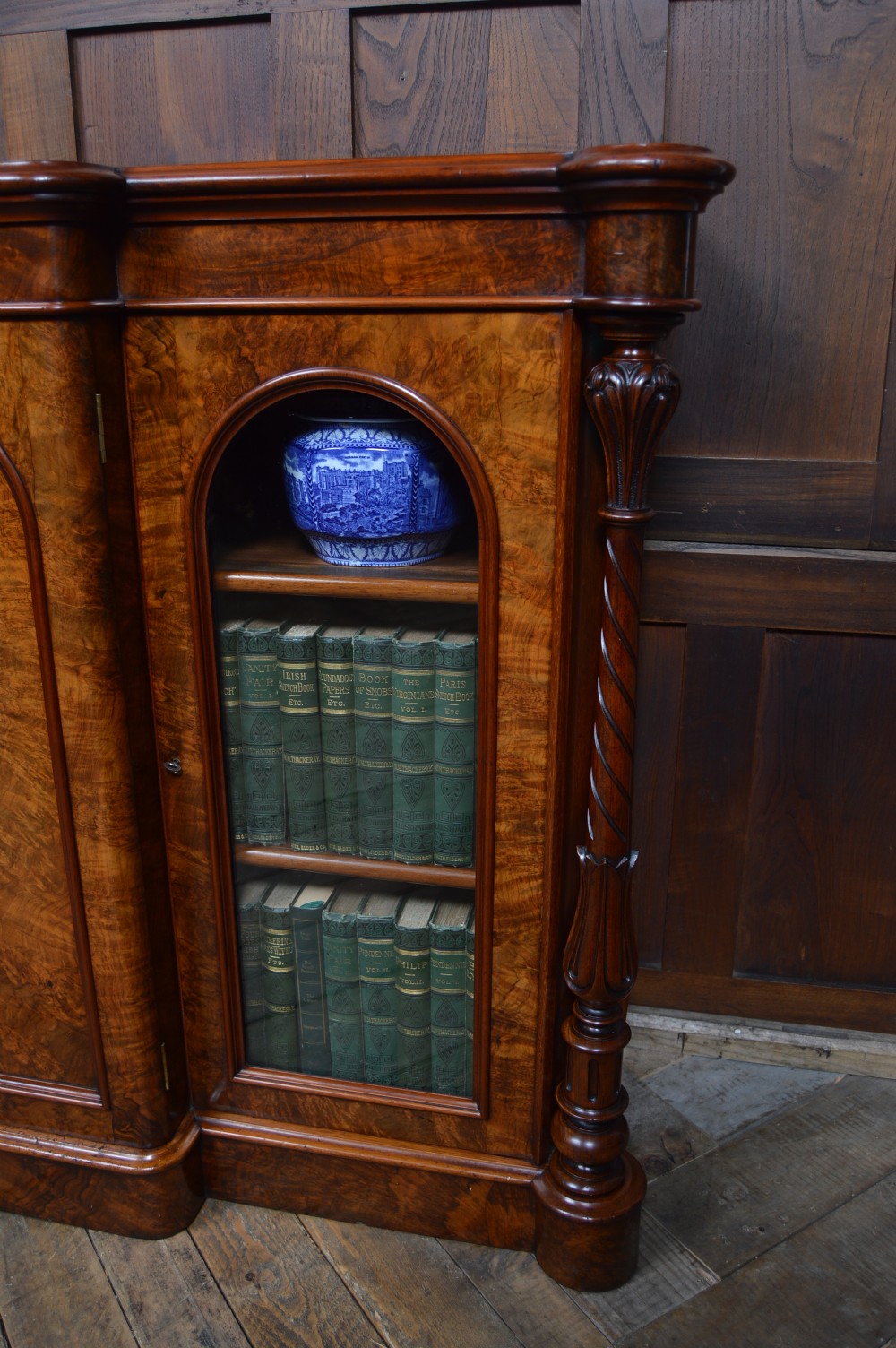 Victorian Walnut Bookcase/ Display Cabinet  View II