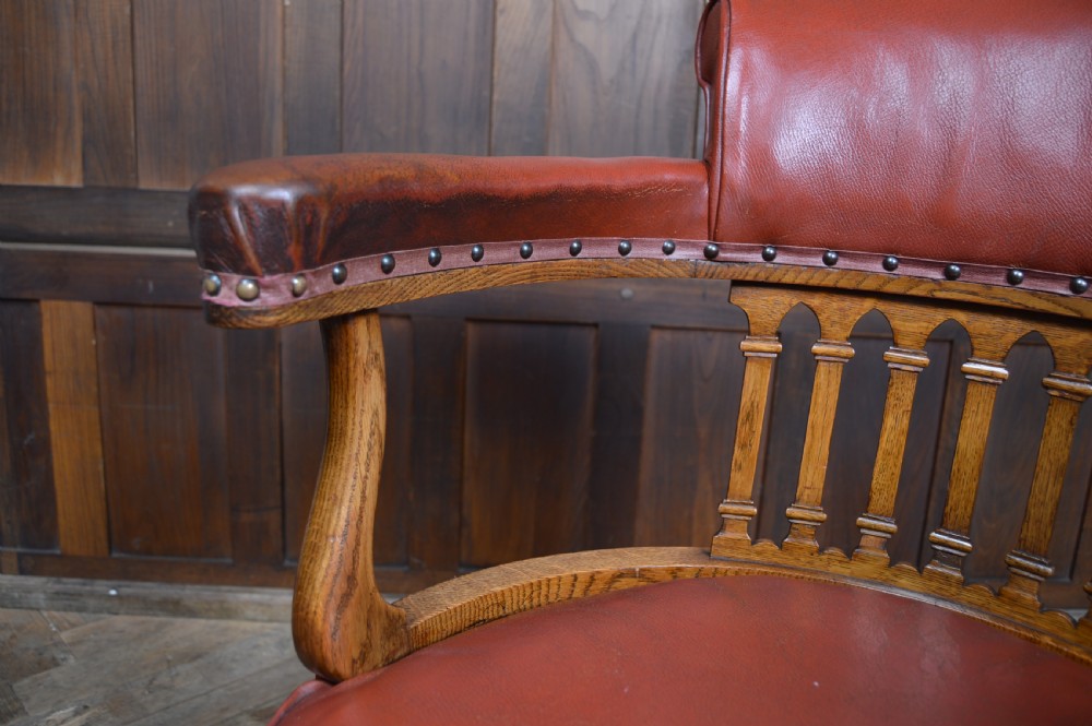 Edwardian Leather Captain's Chair View VI