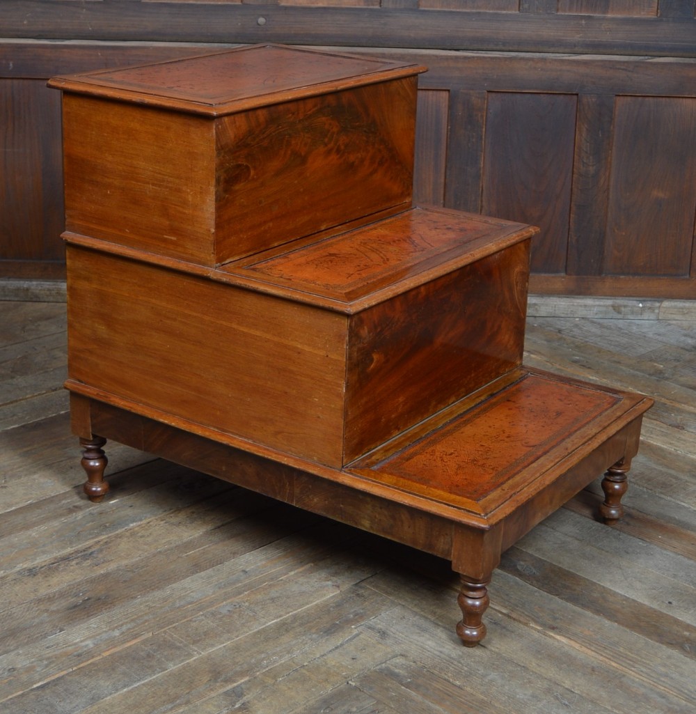 Victorian Mahogany Library Steps