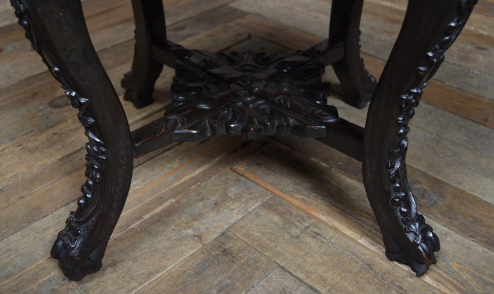 Chinese Marble Top Plant/ Vase Stand View V