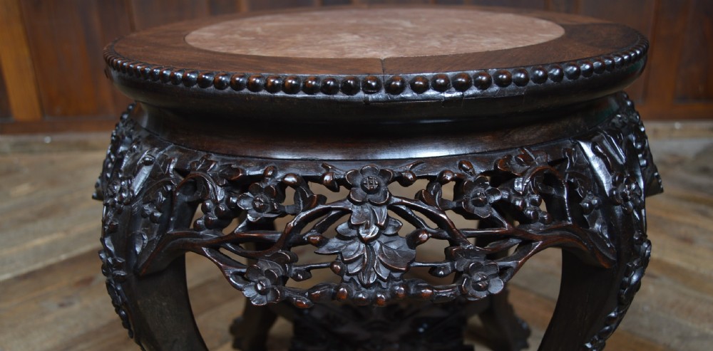 Chinese Marble Top Plant/ Vase Stand View VI