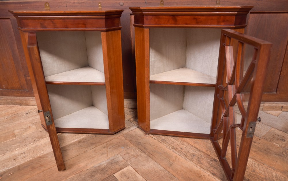 Pair of Miniature Mahogany Corner Cabinets View X
