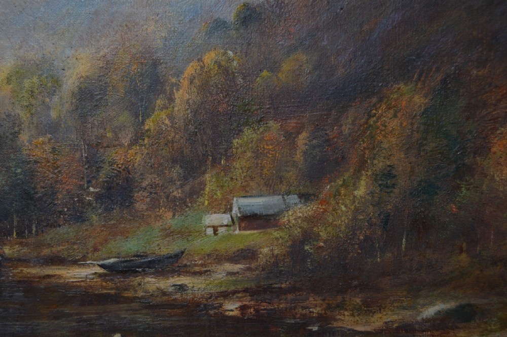 Victorian J.S MacDonald Oil Painting Salmon Fishing View IV