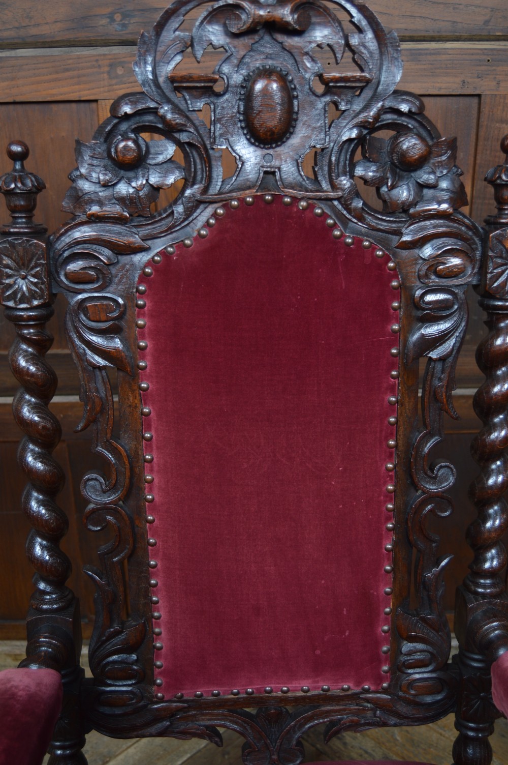 Victorian Oak Throne Chair View V