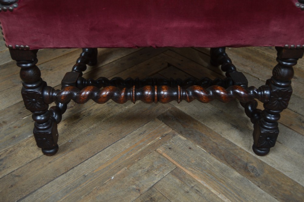 Victorian Oak Throne Chair View VII