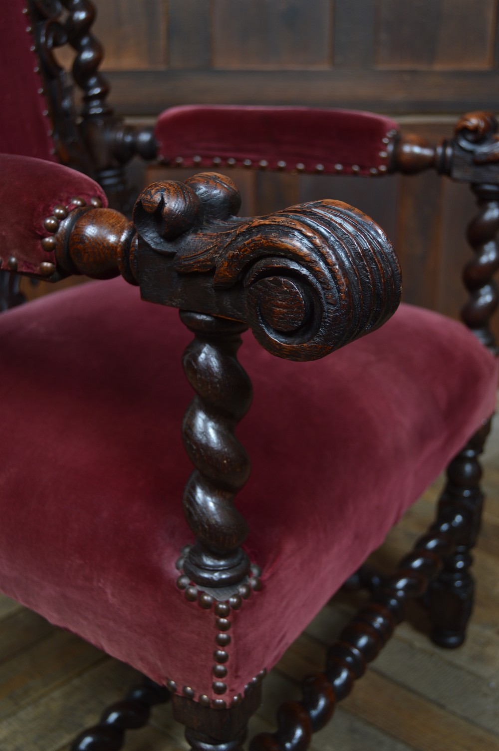 Victorian Oak Throne Chair View VIII