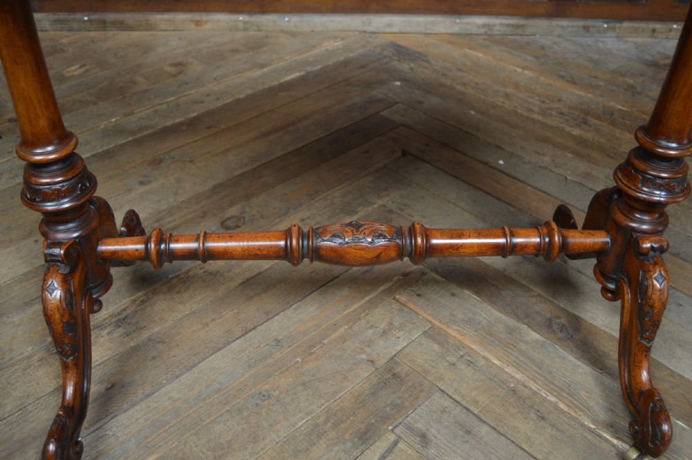 Victorian Walnut Stretcher Table View VIII
