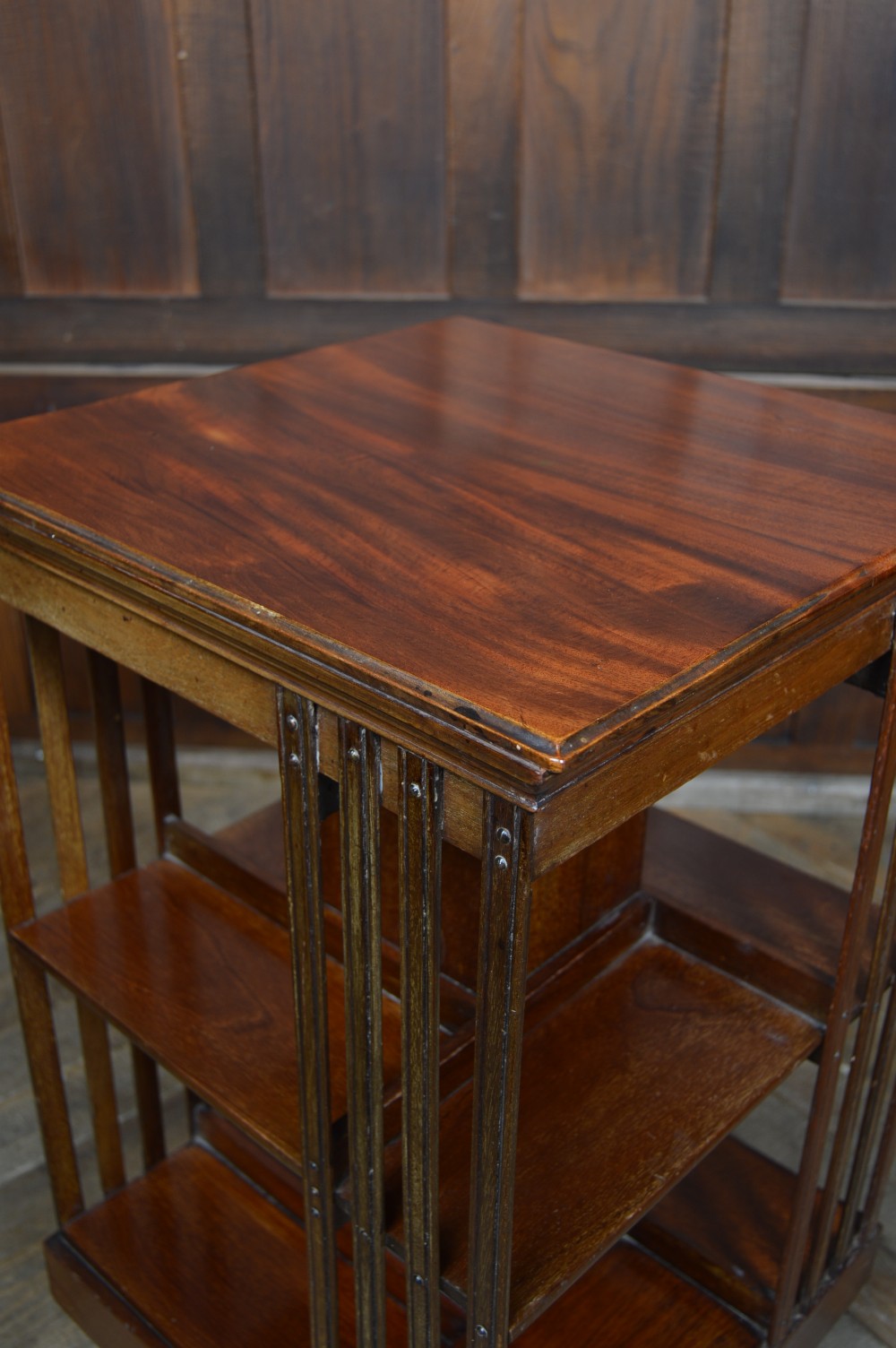 Edwardian Mahogany Revolving Bookcase View V