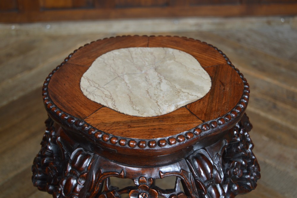 Chinese Marble Top Plant /Vase Stand View V
