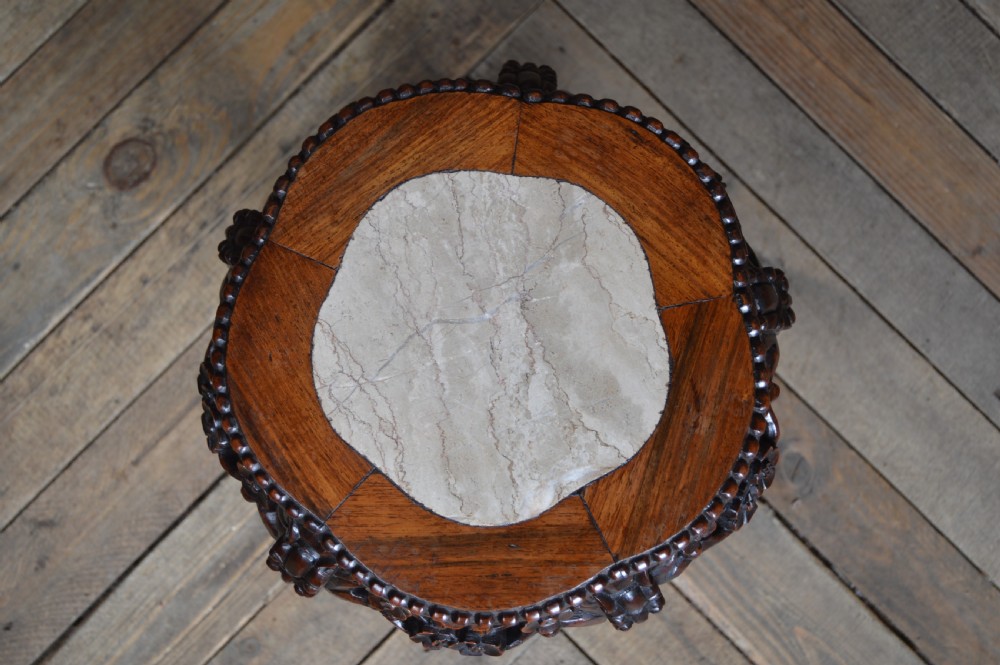 Chinese Marble Top Plant /Vase Stand View IX