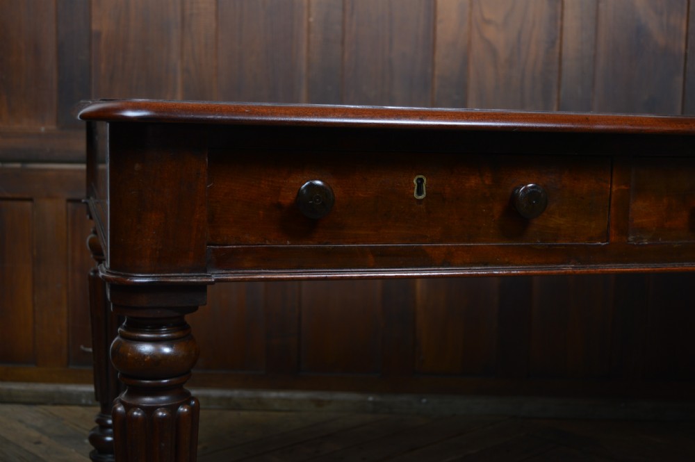 Victorian Mahogany Library Partner's Desk View VI