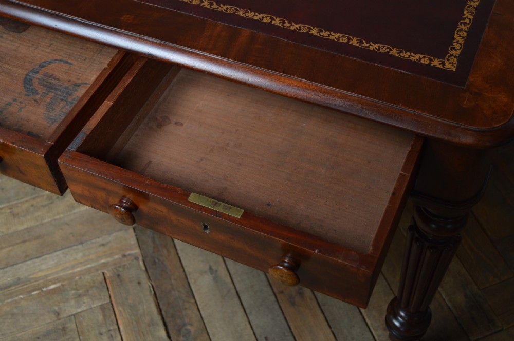 Victorian Mahogany Library Partner's Desk View XI