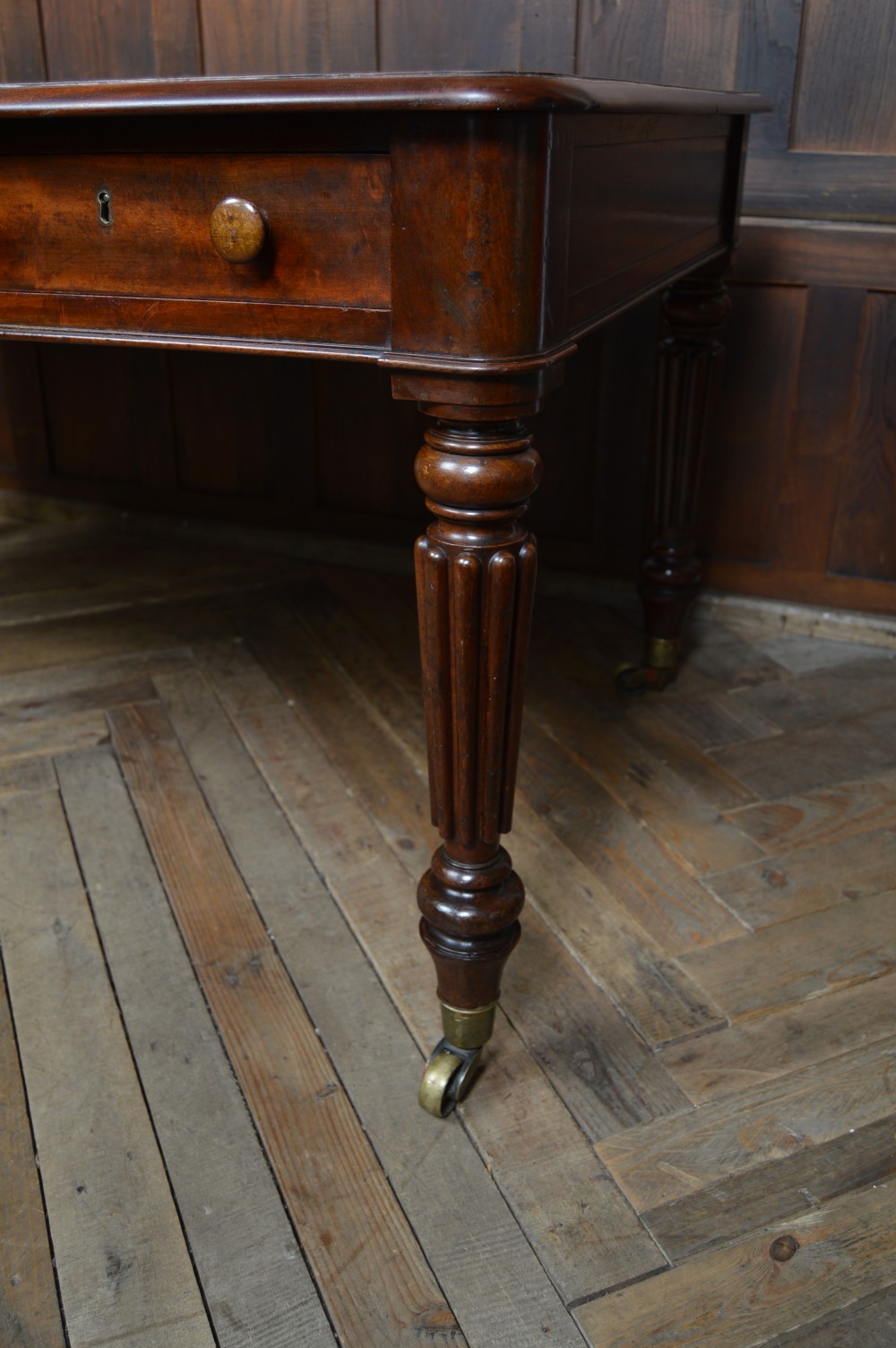Victorian Mahogany Library Partner's Desk View XIII