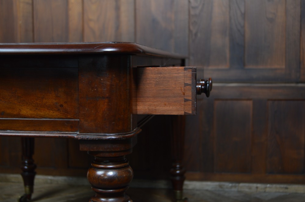 Victorian Mahogany Library Partner's Desk View XX