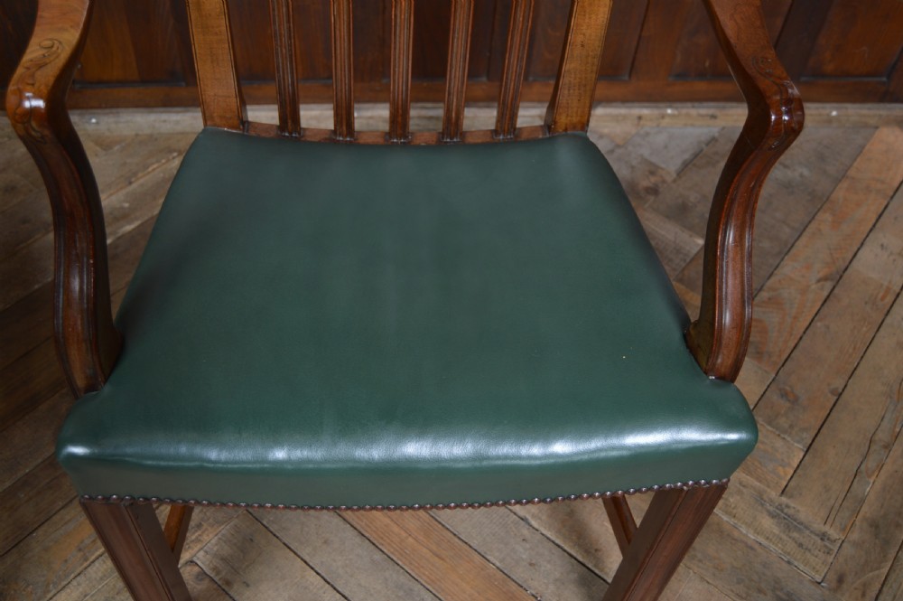 Pair of Edwardian Mahogany Library Chairs View XI
