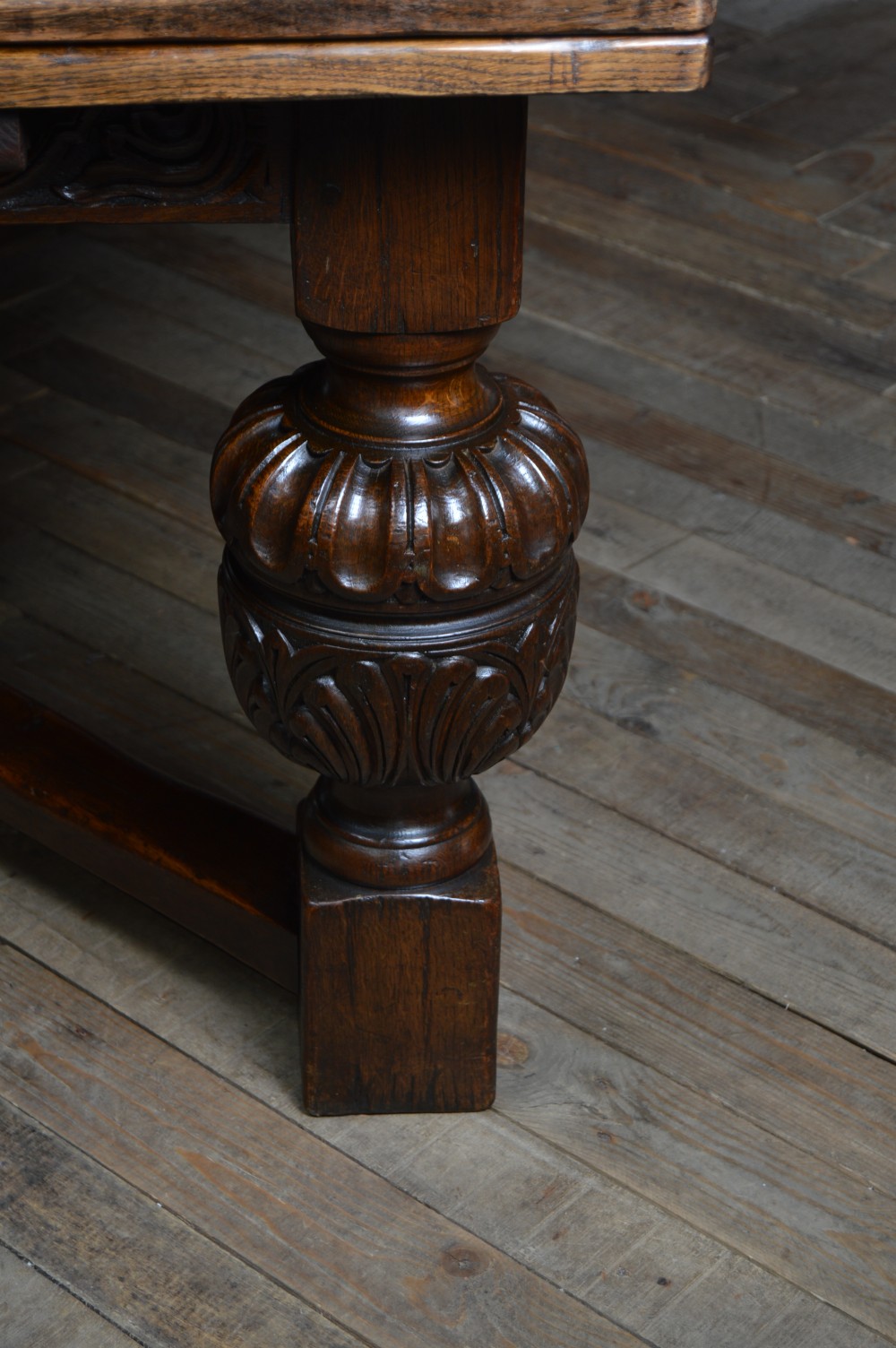 Edwardian Oak Dining Table View VII