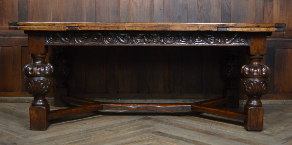Edwardian Oak Dining Table View XII