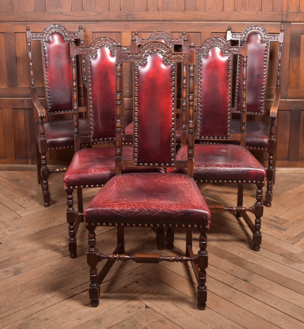Set of 6 Edwardian Oak Chairs View II