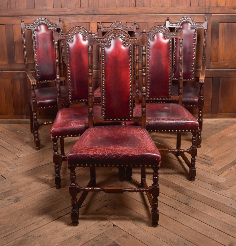 Set of 6 Edwardian Oak Chairs View III
