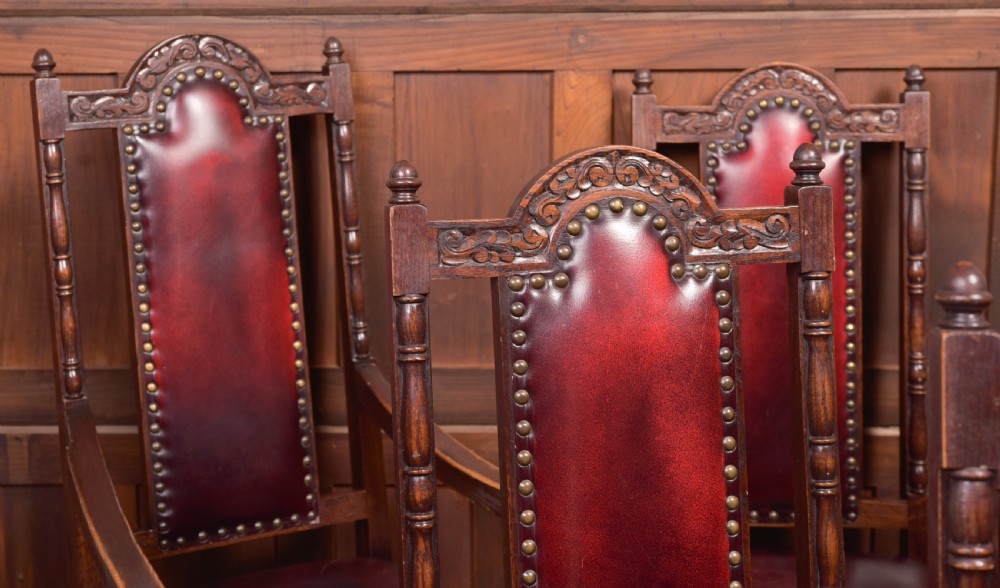 Set of 6 Edwardian Oak Chairs View V
