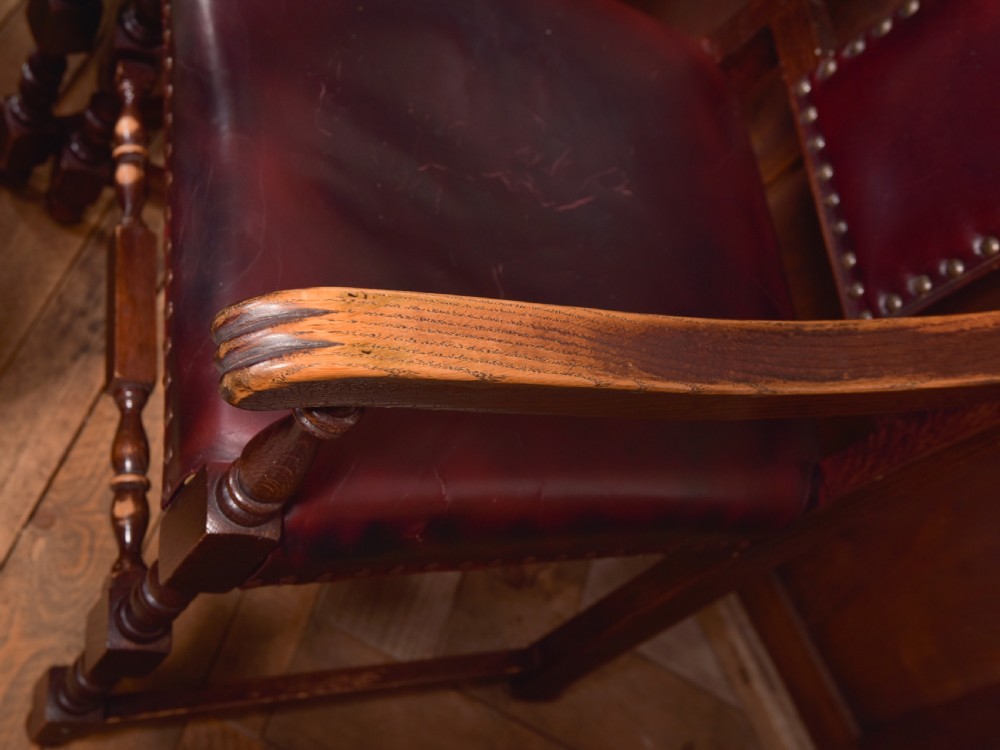 Set of 6 Edwardian Oak Chairs View X