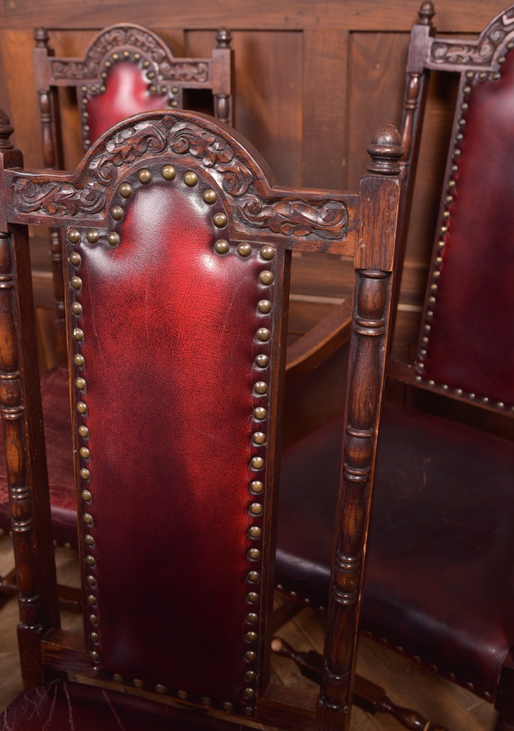 Set of 6 Edwardian Oak Chairs View XI