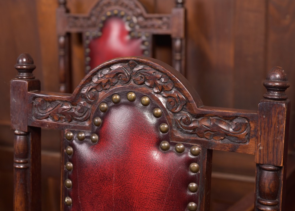 Set of 6 Edwardian Oak Chairs View XIII