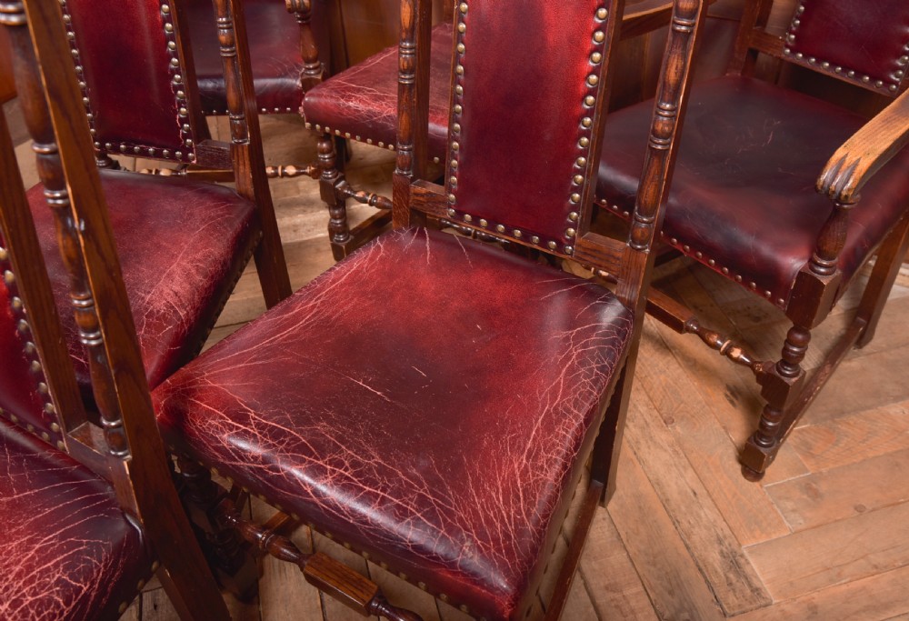 Set of 6 Edwardian Oak Chairs View XV