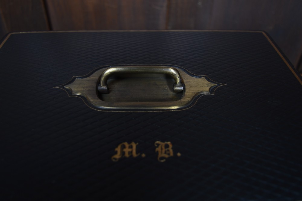 Scottish Victorian Leather Writing / Stationery Box View VI