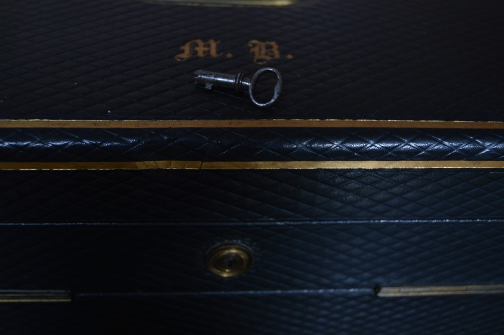 Scottish Victorian Leather Writing / Stationery Box View VII