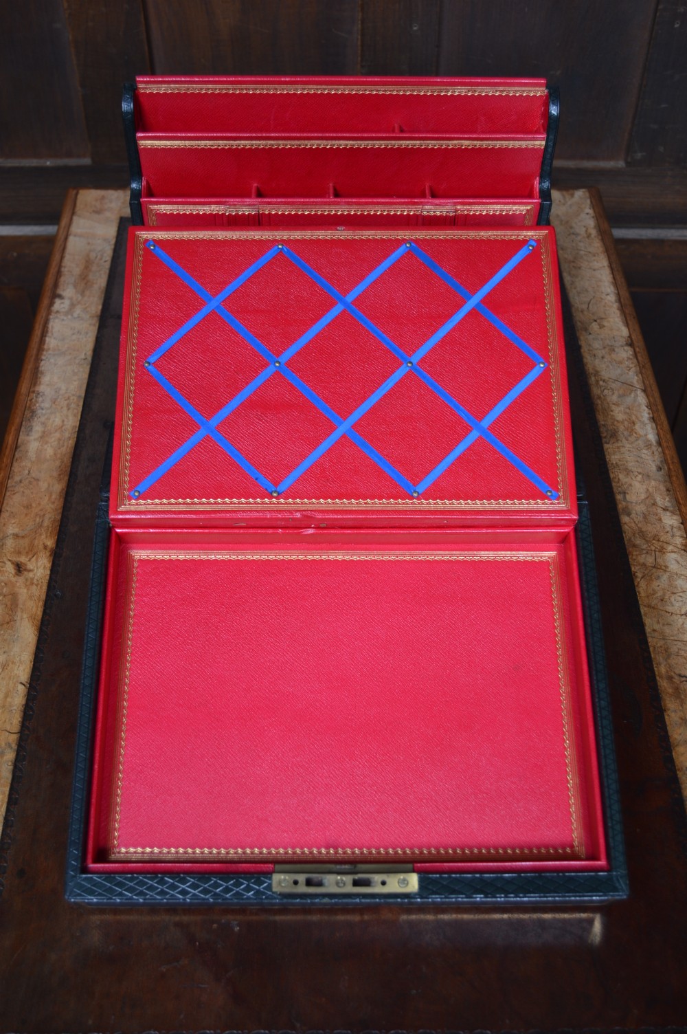 Scottish Victorian Leather Writing / Stationery Box View XV