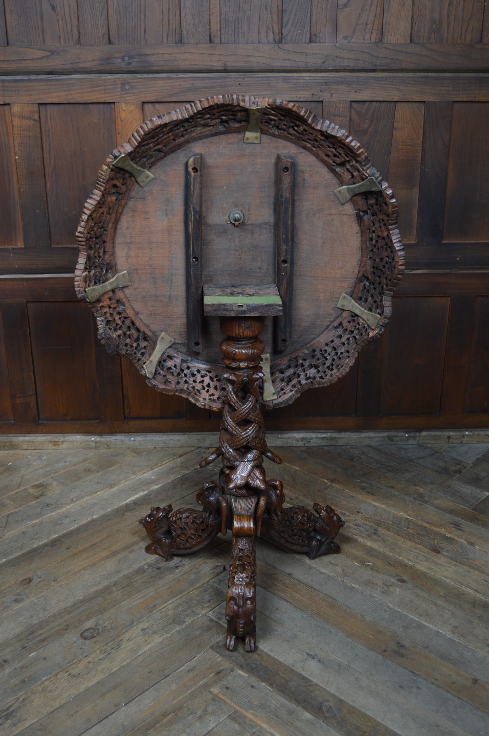 Victorian Burmese Padouk Tilt Top table View XIX