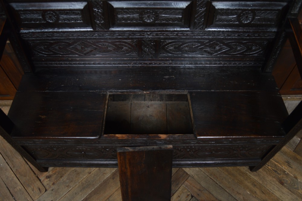 18th Century Oak Hall Seat/ Settle View IX