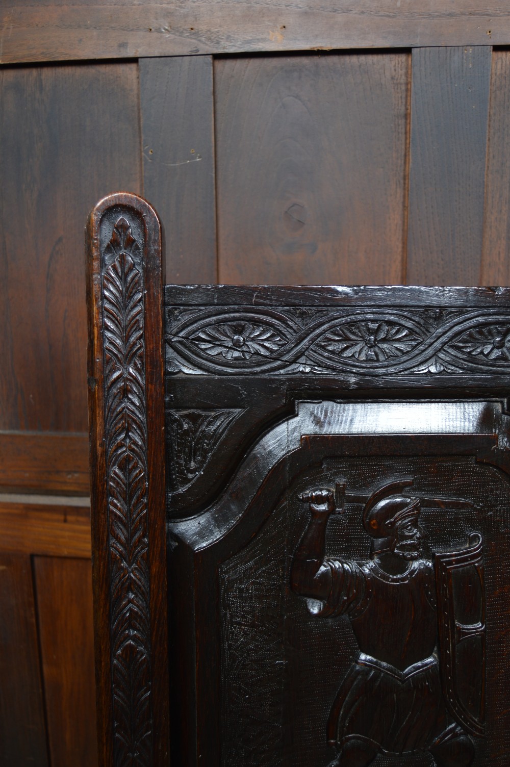 18th Century Oak Hall Seat/ Settle View X