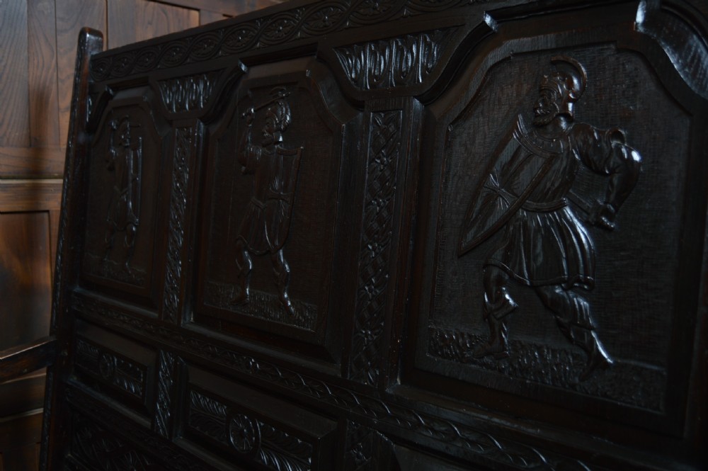 18th Century Oak Hall Seat/ Settle View XVI