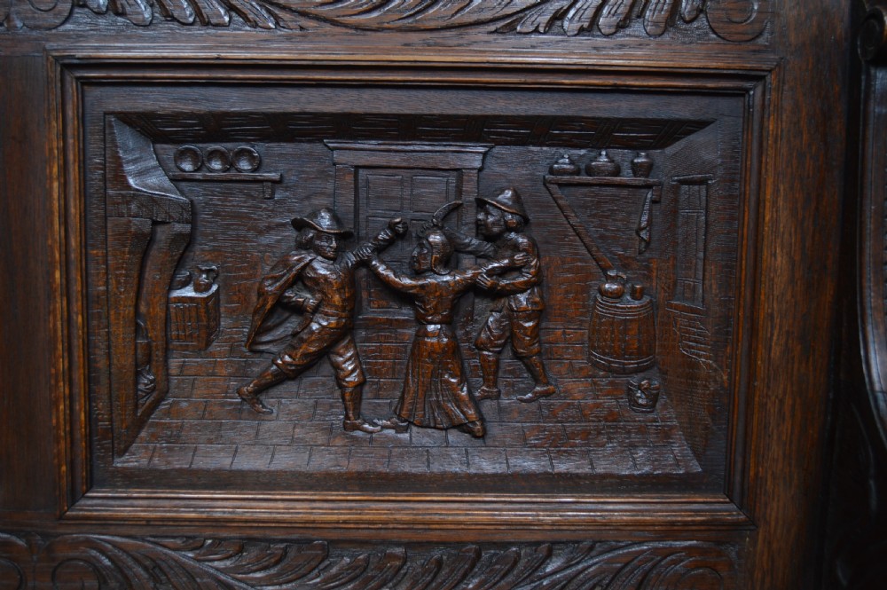 Victorian Oak Monk Bench View II