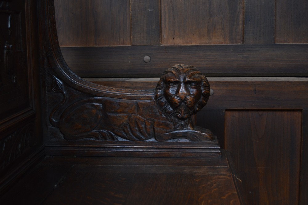 Victorian Oak Monk Bench View X