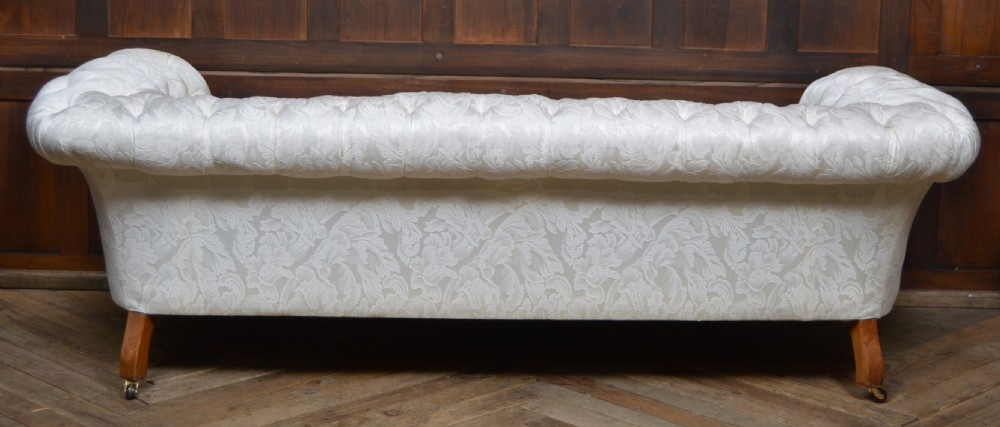 Victorian Oak Damask Sofa View VII