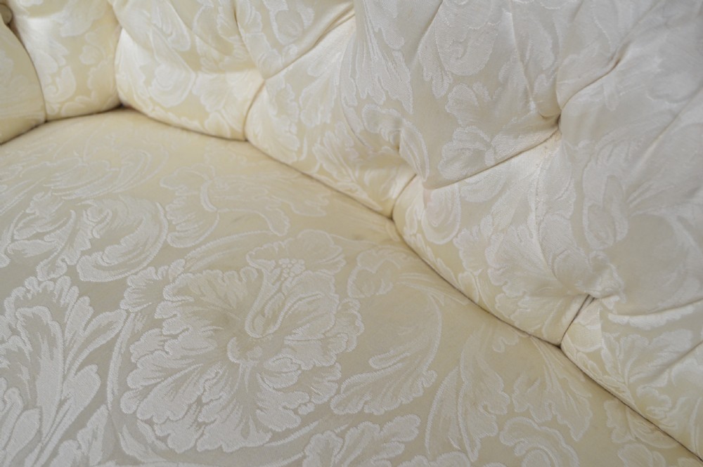 Victorian Oak Damask Sofa View XII