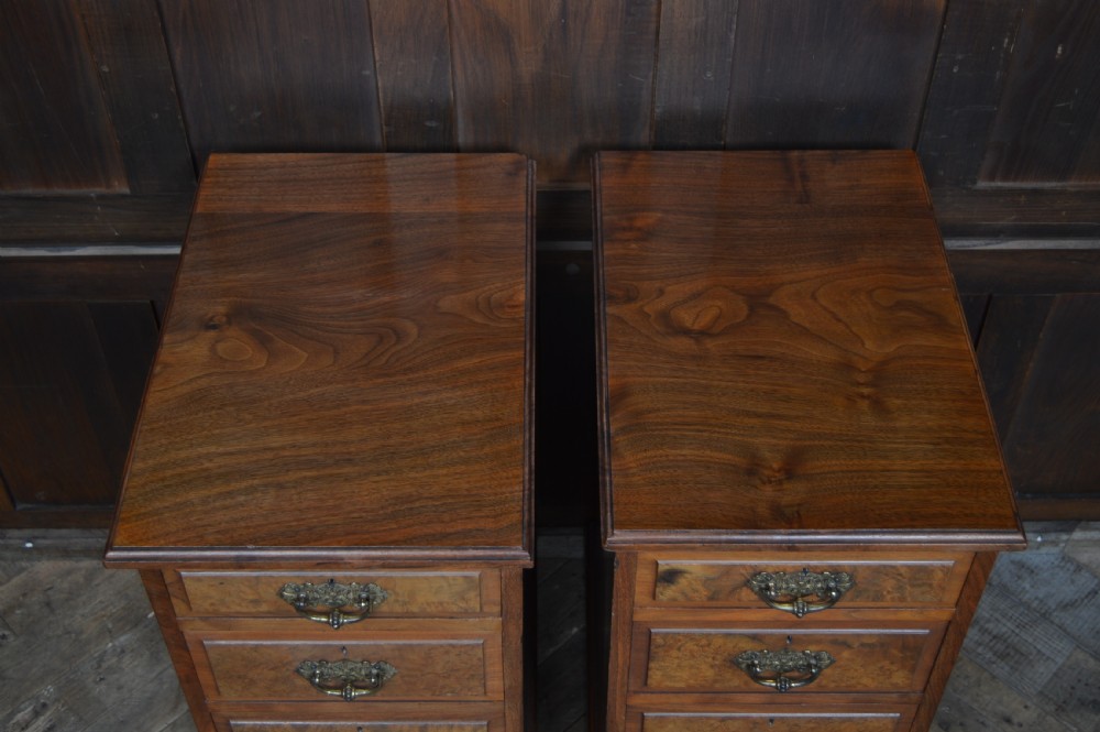 Pair of Victorian Walnut Bedside Drawers View VIII