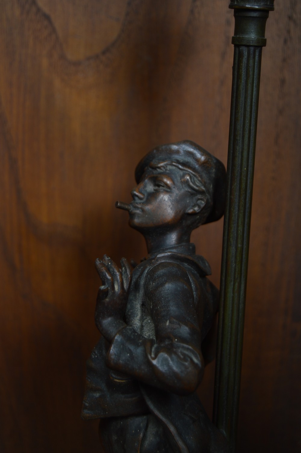 Pair of French Eutrope  Bouret Spelter Lamps View X