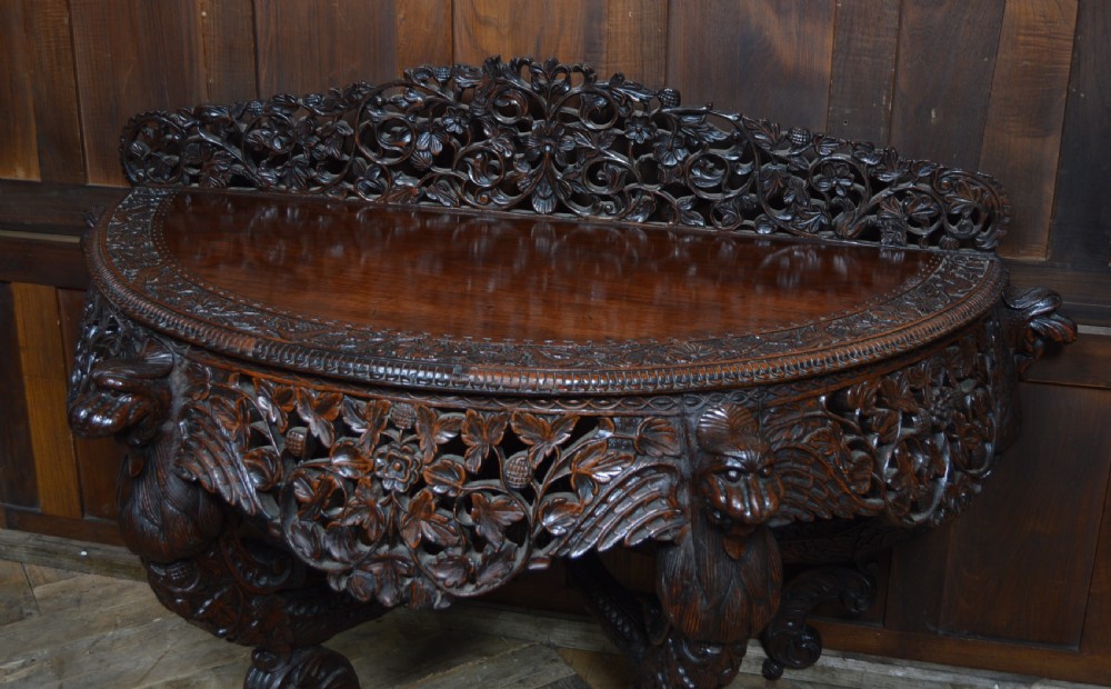 Padouk Demi-lune Console Table View IV