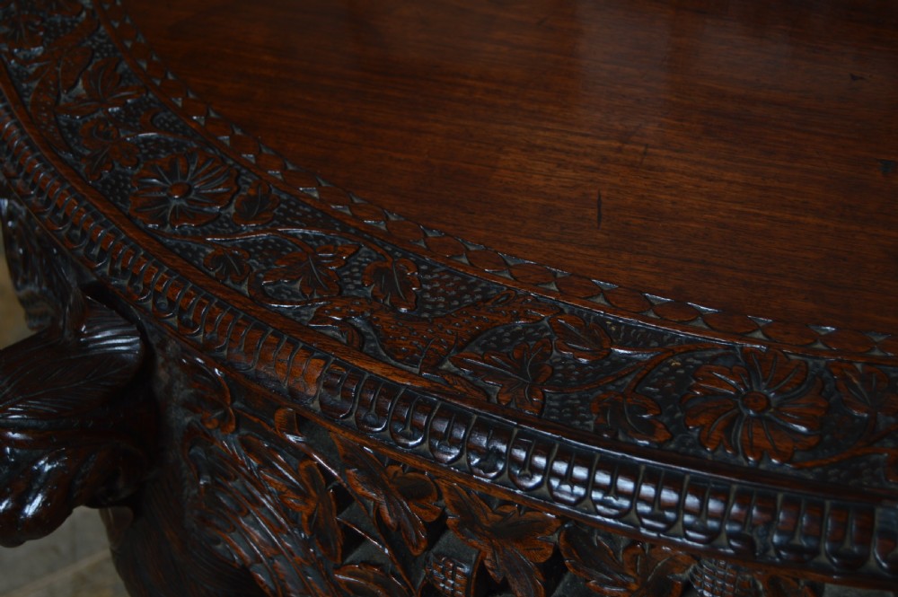 Padouk Demi-lune Console Table View IX