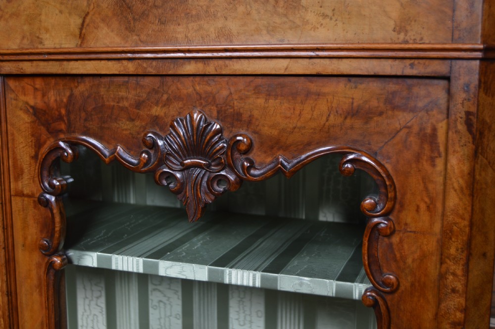 French Walnut Bookcase / Display Cabinet View II