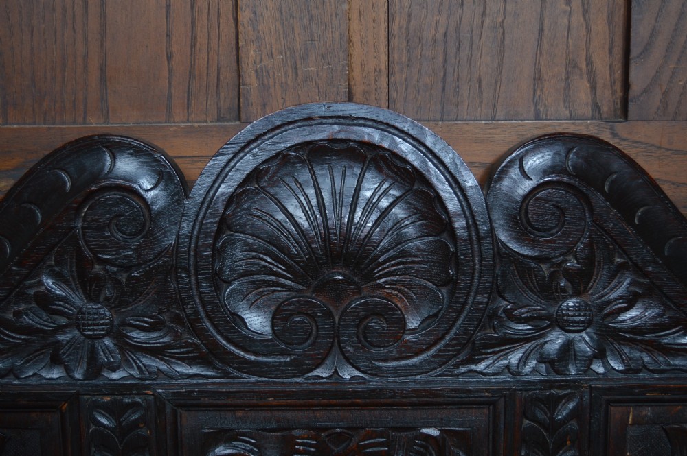 Victorian Oak Monk Bench / Settle View III