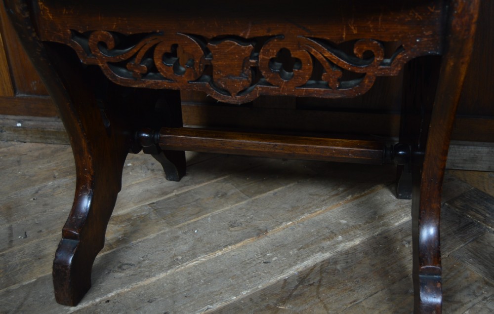 Pair of Victorian Oak Hall Chairs View X