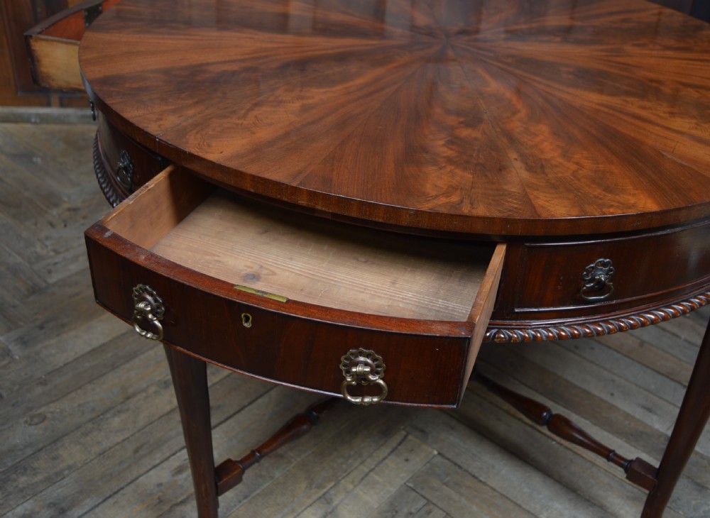 Edwardian Mahogany Drum Table View IX