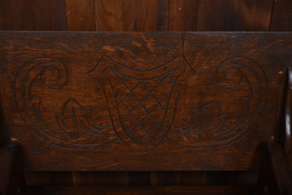 Edwardian Monk's Bench/ Hall Seat/ Settle View IV